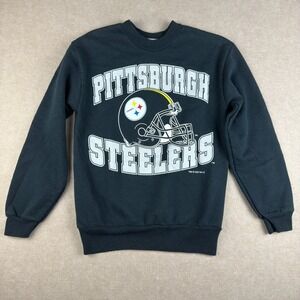 Vintage Pittsburgh‎ Steelers Youth Sweatshirt 10/12 Black NFLP 1997 Made USA